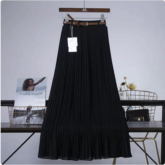 Elegant Pleated Chiffon Skirt - MANDOTOS