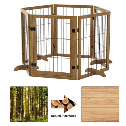 Wide Walk-Through 144in Dog Gate with 6 Panels - MANDOTOS