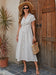 Women's Cotton Shirt Dress - Breathable X-Line Midi Dress With Knotted Waist Detail For A Flattering Fit - MANDOTOS