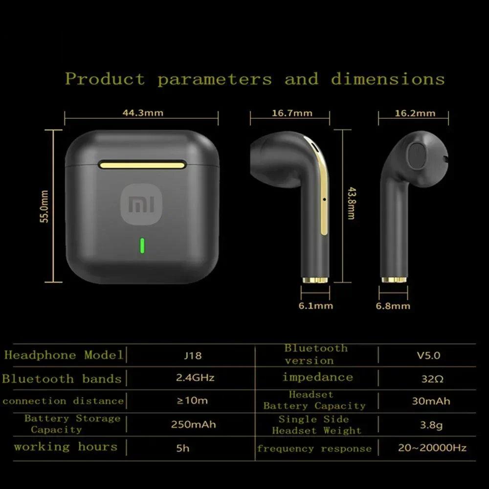 XIAOMI J18 True Wireless Earphone Noise Cancelling Headphone HiFI Stereo Game With Micr TWS In Ear Earbuds Waterproof Headset - MANDOTOS