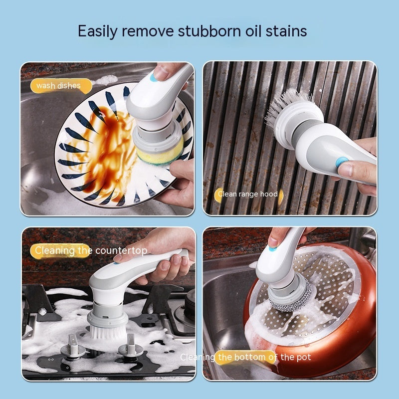 Electric Cleaning Brush 4 In 1 Spinning Scrubber Handheld Electric Cordless Cleaning Brush Portable - MANDOTOS