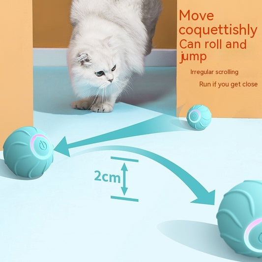 Smart Cat Toys Rolling Ball Pet Cat Owner Interactive Pets Toys Automatic Bouncing Ball USB Self Hi Teasing Kittens Jumping Ball - MANDOTOS