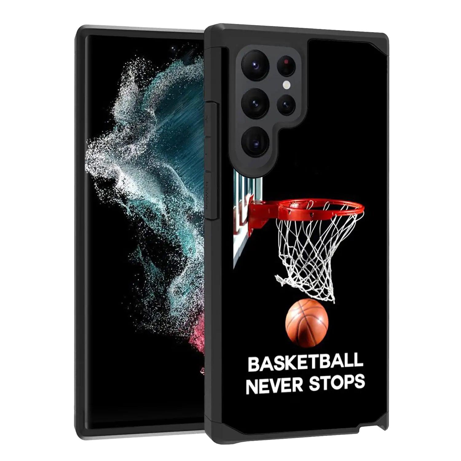 BWOOLL Hybrid Armor Case for Samsung S23 Ultra - Basketball - MANDOTOS