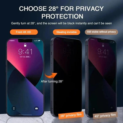 1-4Pcs Anti-spy Tempered Glass for IPhone 16 15 13 11 14Pro Max Full Cover Privacy Screen Protector For iPhone X XS Max XR Glass - MANDOTOS