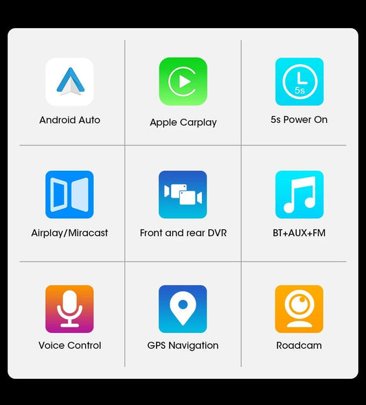 10/11.26 inch Dash Cam 4K Car DVR Wireless Carplay & Android Auto GPS Navigation Video Recorder Dashboard Dual Lens Wifi FM AUX - MANDOTOS