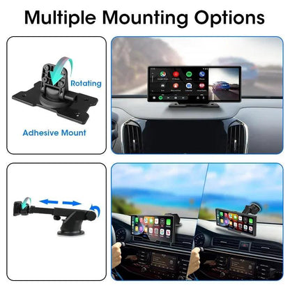 10.26'' Dash Cam 4K Car Mirror Video Player Wireless Carplay Android Auto GPS Car Monitor Multimedia Rearview Camera Dashboard - MANDOTOS