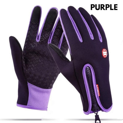 Winter Gloves Touch Screen Riding Motorcycle Sliding Waterproof Sports Gloves With Fleece - MANDOTOS