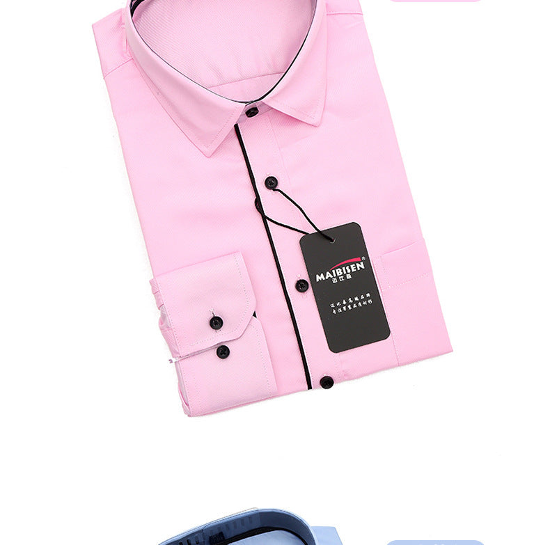 Slim-fit Business Dress Men's Shirt Fashionable Printed Thin Casual Shirt Youth Long-sleeved Fashionable All-match Top for Men