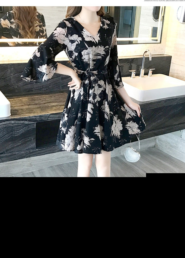 New floral dress women's summer dress summer 2019 new women's fashion student Korean style slimming fashion fashion