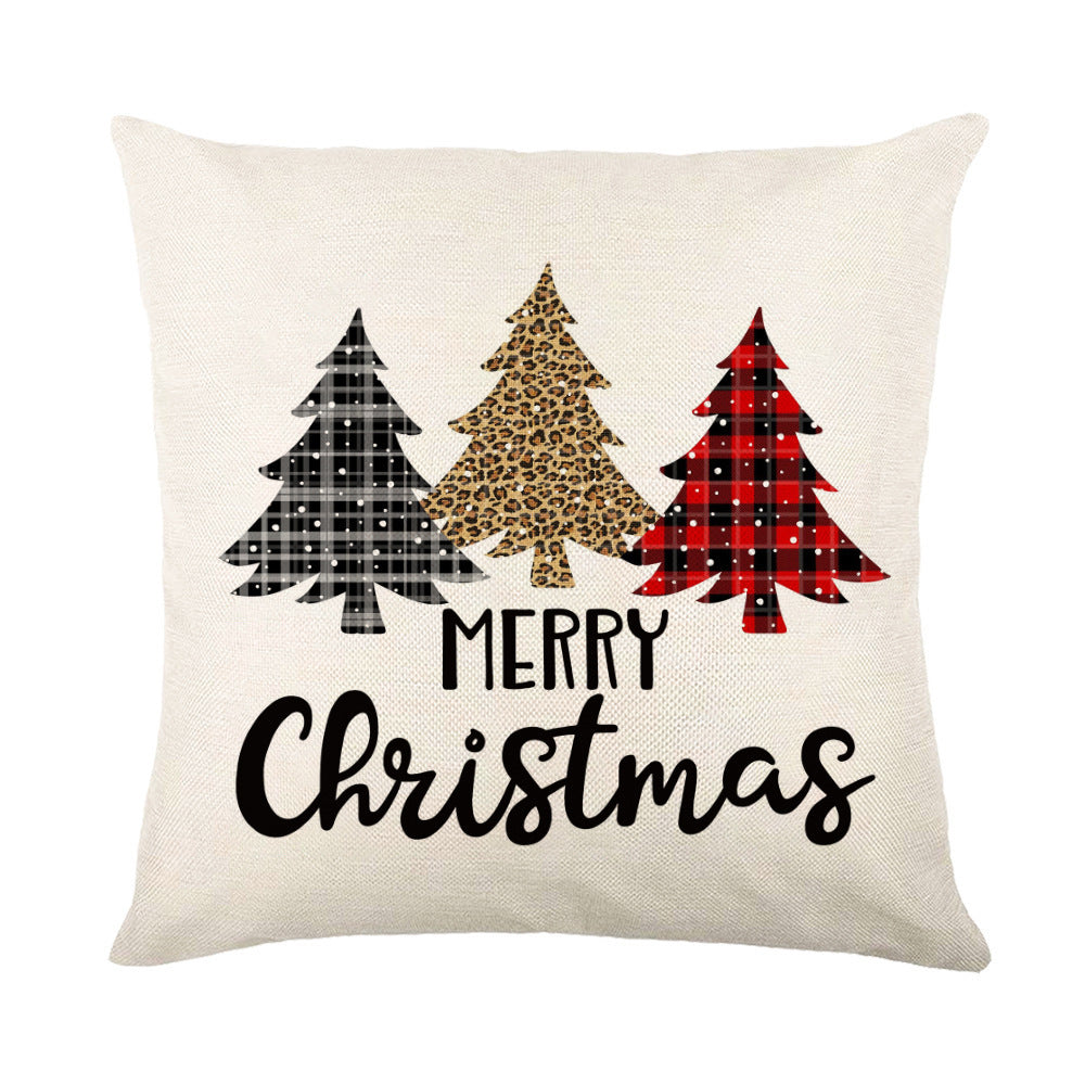 Christmas Decorations Pillow Covers Sofa Square Throw Pillow Cases Stamping Snowflake Waist Cushion Cover Home Bed Decor - MANDOTOS