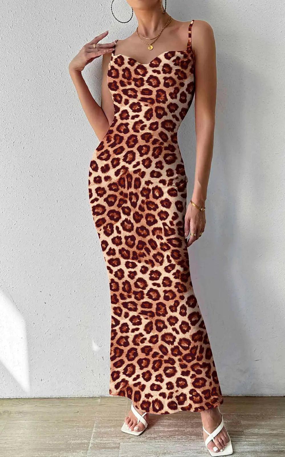 PRETTYGARDEN 2024 Backless Leopard Maxi Dress - MANDOTOS