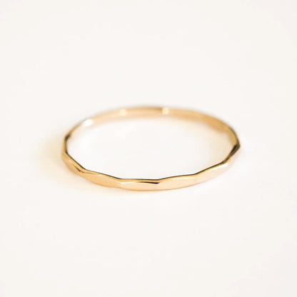 14K Gold Filled Textured Stacking Ring - MANDOTOS