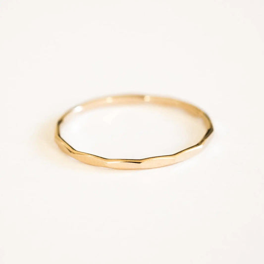 14K Gold Filled Textured Stacking Ring - MANDOTOS