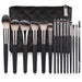 15 Makeup Brushes Set Full Set Matte Black Makeup Tools - MANDOTOS