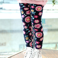 Kids floral print leggings with white boots, cozy pink sweater, fashion outfit for girls