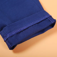 Blue fabric cuff with detailed stitching, showcasing premium textile quality
