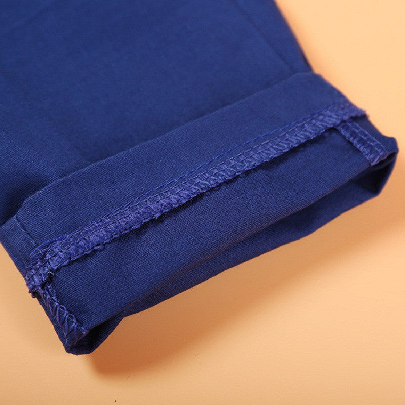 Blue fabric cuff with detailed stitching, showcasing premium textile quality