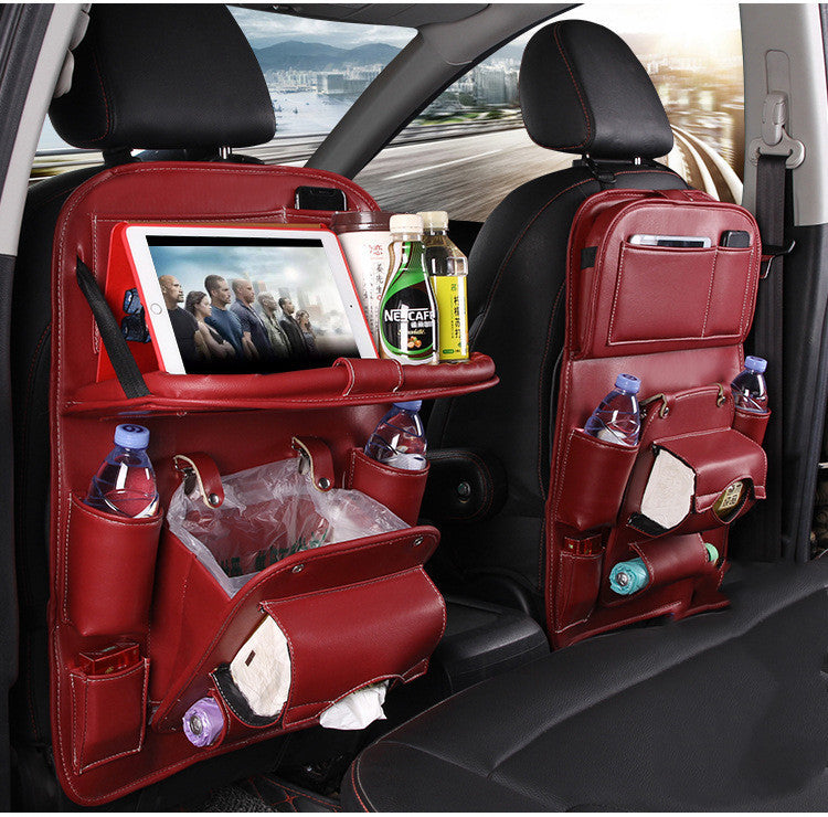 CarLux PU Leather Car Organizer | Waterproof Multifunctional Seat Back Storage Bag