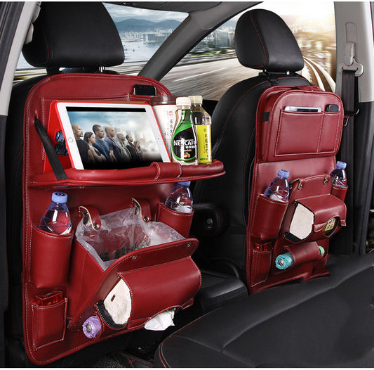 CarLux PU Leather Car Organizer | Waterproof Multifunctional Seat Back Storage Bag