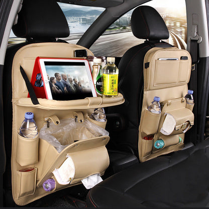 CarLux PU Leather Car Organizer | Waterproof Multifunctional Seat Back Storage Bag