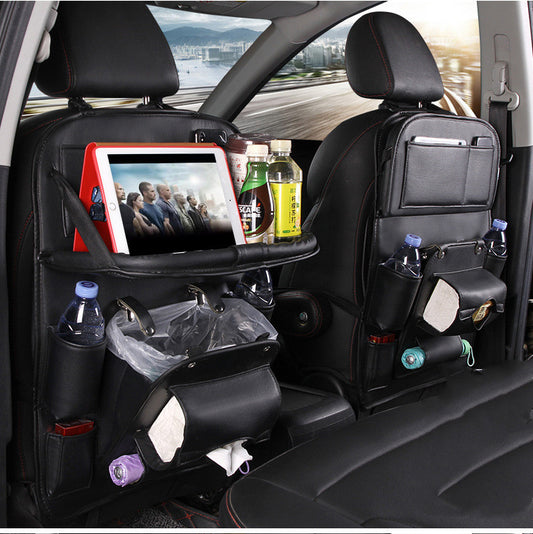CarLux PU Leather Car Organizer | Waterproof Multifunctional Seat Back Storage Bag