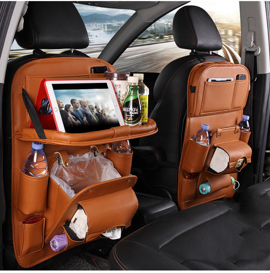 CarLux PU Leather Car Organizer | Waterproof Multifunctional Seat Back Storage Bag