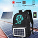 Solar-powered backpack with USB charging, glowing LED design, ideal for eco-friendly travel and tech on the go