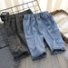 Light blue cotton children's summer pants from Ancient Energy, loose fit, designed for middle school kids.