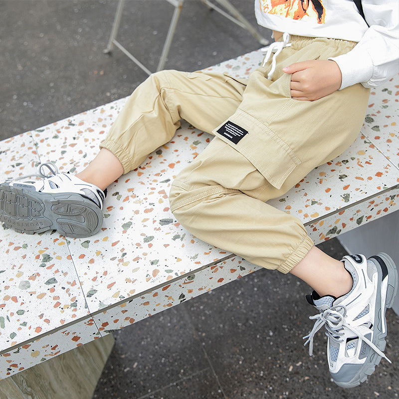 Teenager middle school student workwear leggings by Ancient Energy, casual trousers for children and elementary school students.