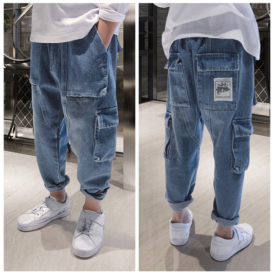 Big kids loose harem trousers from Ancient Energy, fleece padded overalls with a relaxed fit and comfortable style.