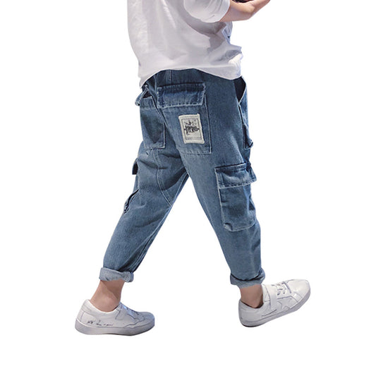 Ancient Energy big kids fleece padded harem trousers with loose fit and comfortable overalls style in cozy fabric.