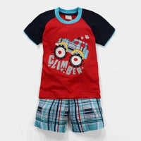 Children's boys' summer suit from Ancient Energy, featuring lightweight fabric and casual style, suitable for warm weather.