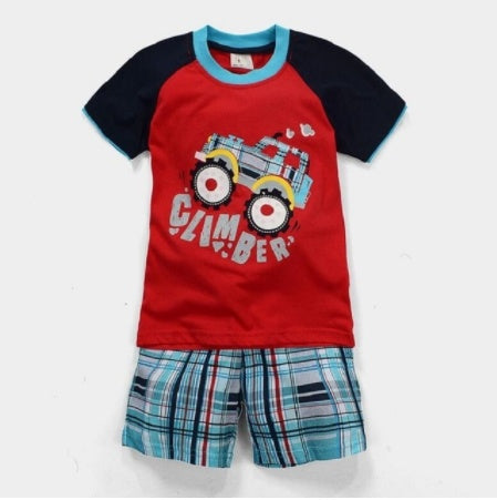 Children's boys' summer suit from Ancient Energy, featuring lightweight fabric and casual style, suitable for warm weather.