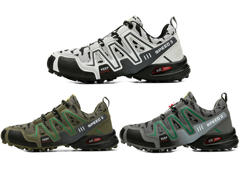 Ancient Energy men's hiking shoes with non-slip soles, durable sports footwear, safety toe design, suitable for climbing and trekking.