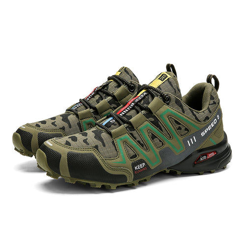 Ancient Energy men's hiking shoes with durable non-slip soles, safety toe, and tactical design for trekking and outdoor activities.