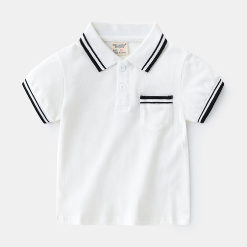 Ancient Energy boys' summer polo t-shirt in vibrant color, casual short-sleeve design perfect for warm weather.