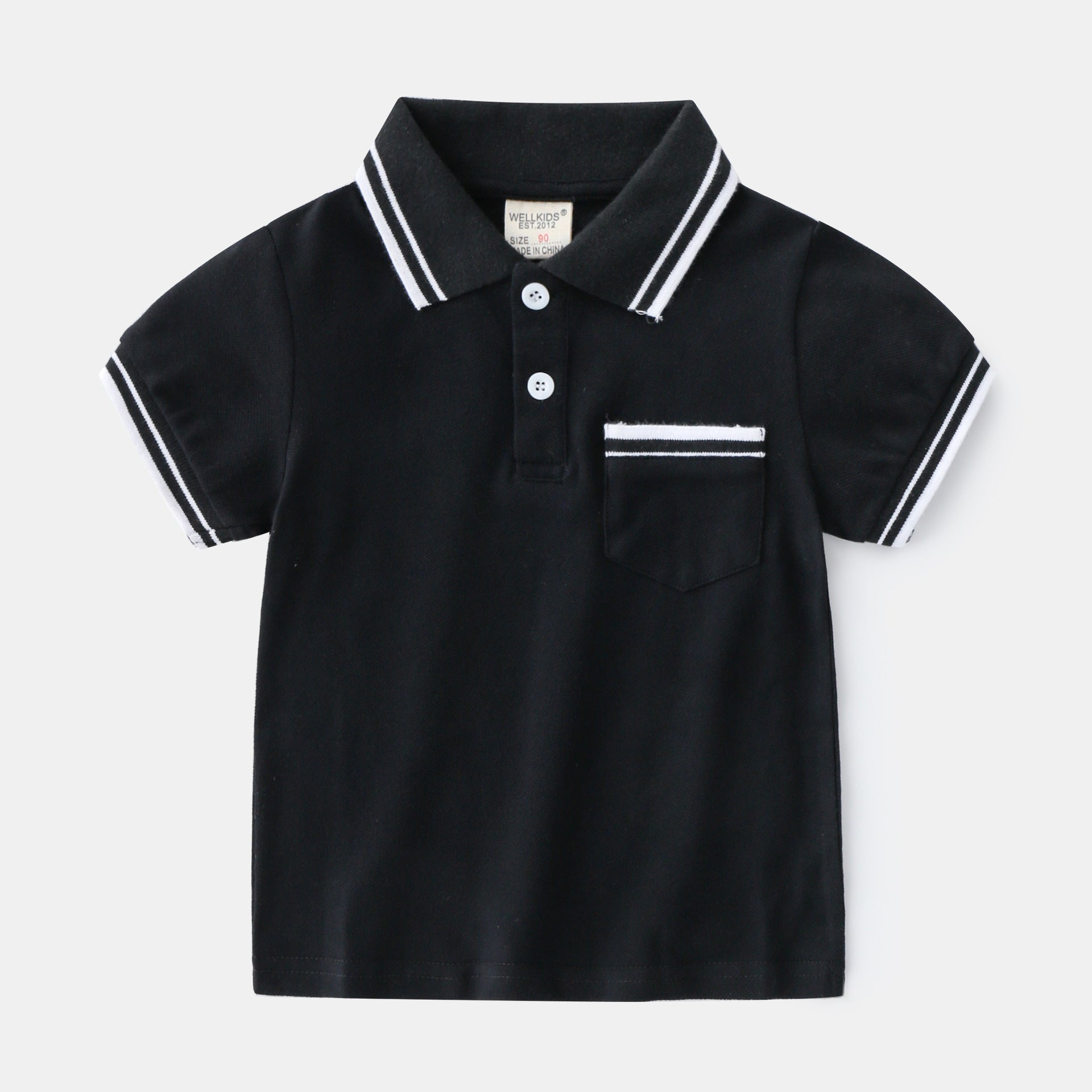 Boy wearing a summer polo shirt by Ancient Energy, featuring a casual boys' T-shirt with a classic polo design and short sleeves.