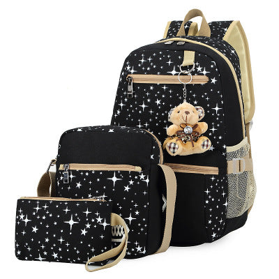 Ancient Energy girls' school backpack with star design, stylish and functional school bag for girls and women.