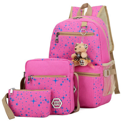 Ancient Energy girls' school backpack with star design, featuring multiple compartments and adjustable straps.