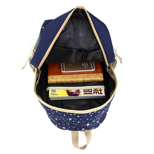 Ancient Energy star-themed school backpack for girls and women, featuring a stylish design and multiple compartments.