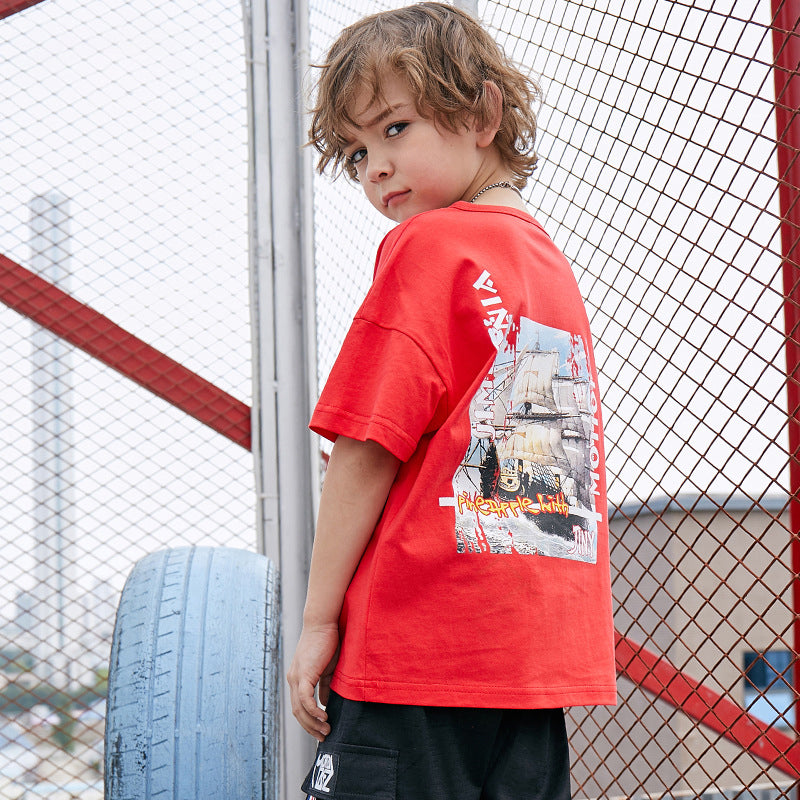Children's printed T-shirt by Ancient Energy featuring colorful fun graphics on soft, comfortable fabric.