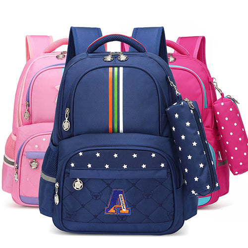Orthopedic children's school backpack by Ancient Energy with padded straps and ergonomic design for comfortable carrying