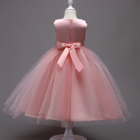 Embroidered kids dress for ages 4-15 from Ancient Energy, featuring colorful floral embroidery and lightweight fabric.
