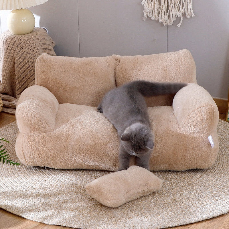 Luxury Cat Bed Sofa Winter Warm Cat Nest Pet Bed For Small Medium Dogs Cats Comfortable Plush Puppy Bed Pet Supplies - MANDOTOS