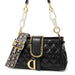 Chic Quilted Crossbody Bag with Pearl Chain - MANDOTOS