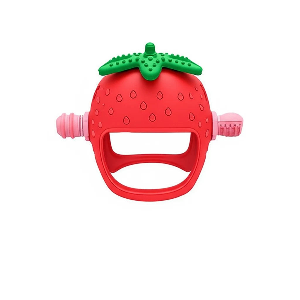 Strawberry-Shaped Silicone Baby Teether Glove - MANDOTOS