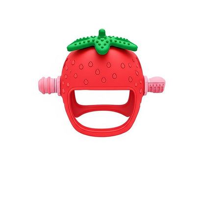Strawberry-Shaped Silicone Baby Teether Glove - MANDOTOS