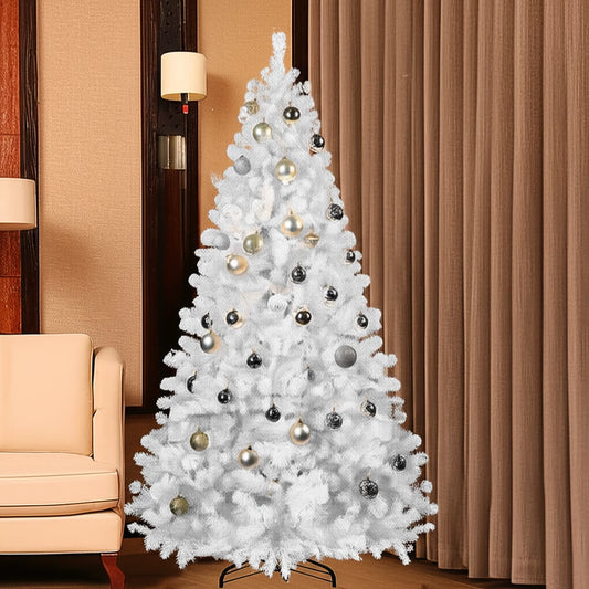 7.5ft Fireproof White Christmas Tree – Eco-Friendly Holiday Elegance! - MANDOTOS