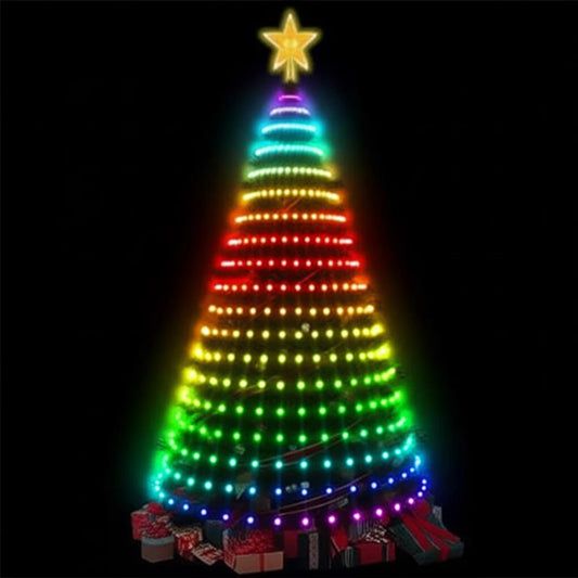 5ft Smart Christmas Tree Lights - 400 LED Multicolor Lights with Remote & App Control - MANDOTOS