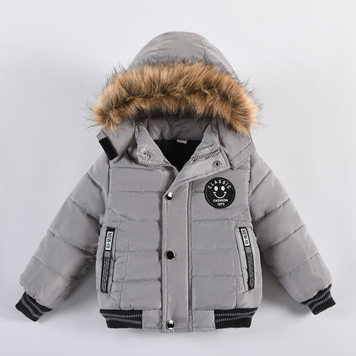 Children's cotton jacket by Ancient Energy, soft fabric with a hood and colorful pattern, perfect for casual wear.